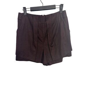 J Brand 28 Dressy Shorts With Back Zipper In Brown